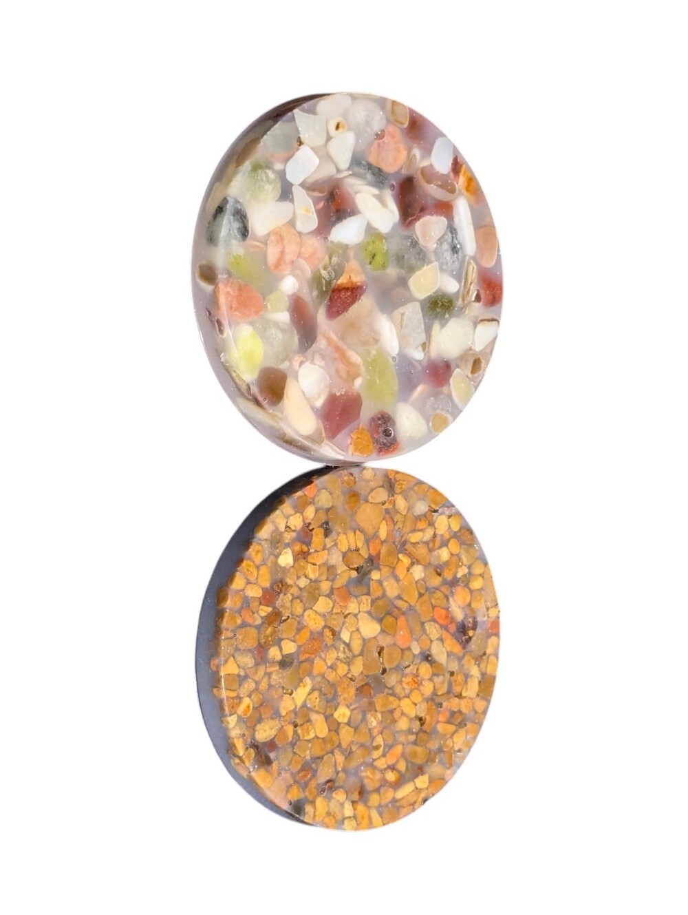 Earth Tone Picky Pads • 2pc / Pea Pebbles & Tumbled Stones In Silicone